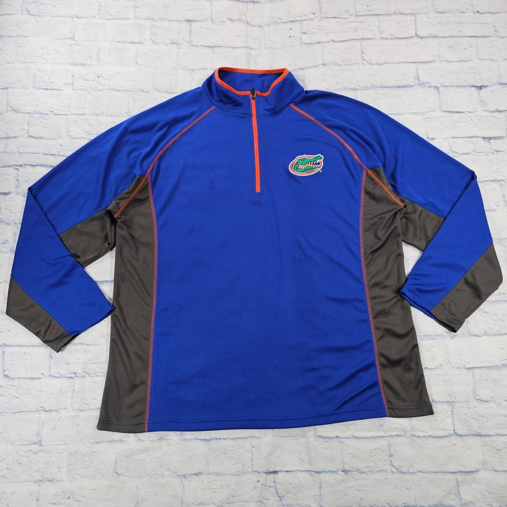 Fanatics Florida Gators Pullover Mens 2XLT Blue Quarter Zip Athletic Fan Gear